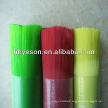 Colorful and brilliant PET broom fibers with good bend recovery